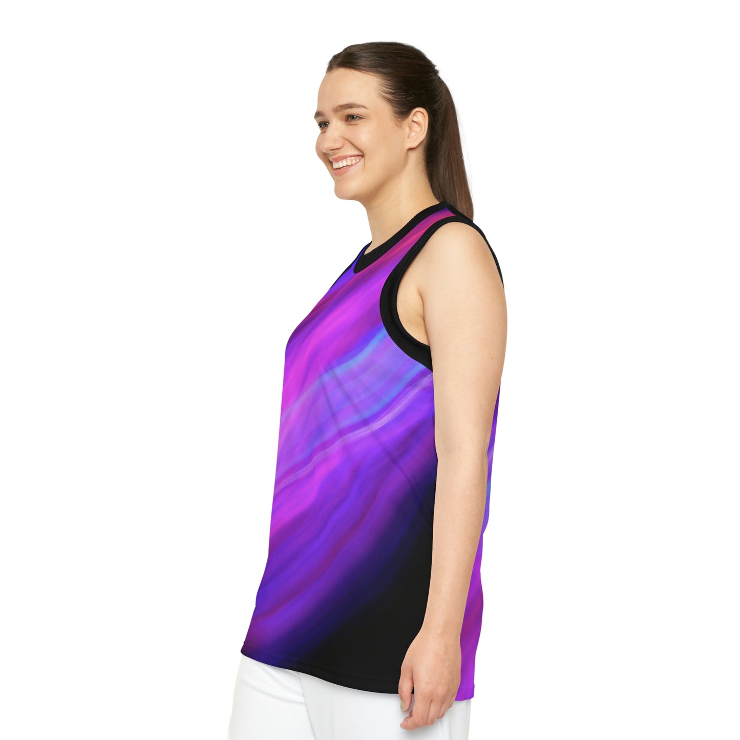 Unisex Basketball Jersey With A Print Of Light Trail 2