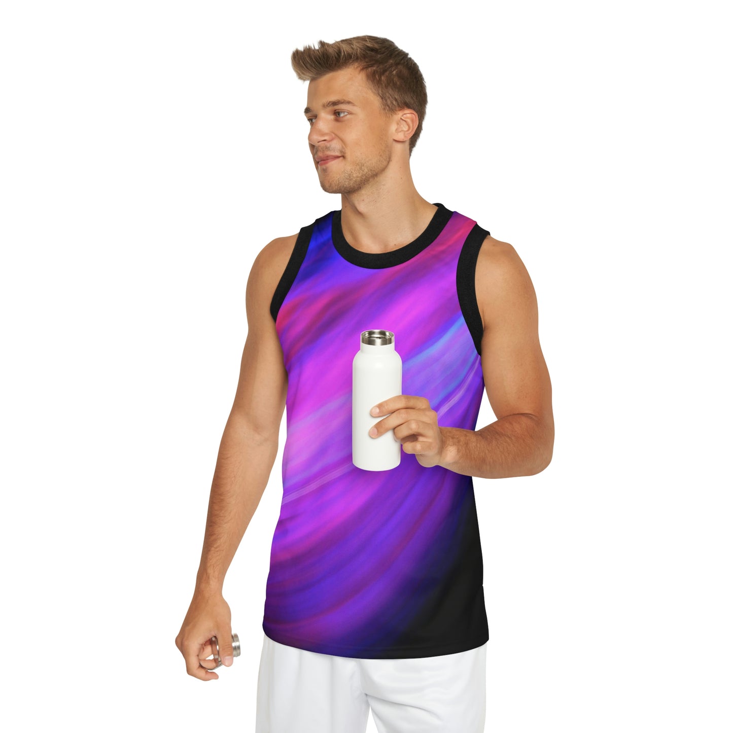 Unisex Basketball Jersey With A Print Of Light Trail 2