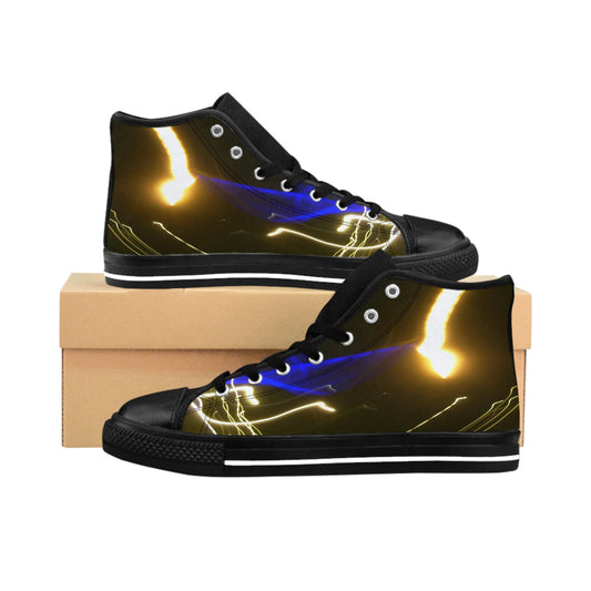 Men's High Top Sneakers With A Print Of Light Trail 484