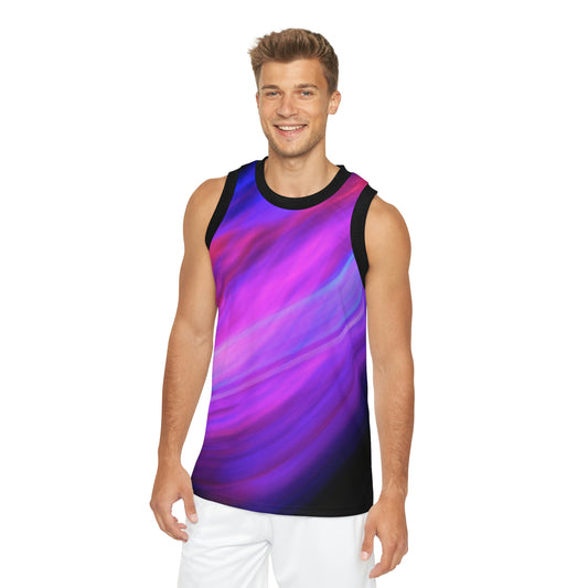 Unisex Basketball Jersey With A Print Of Light Trail 2