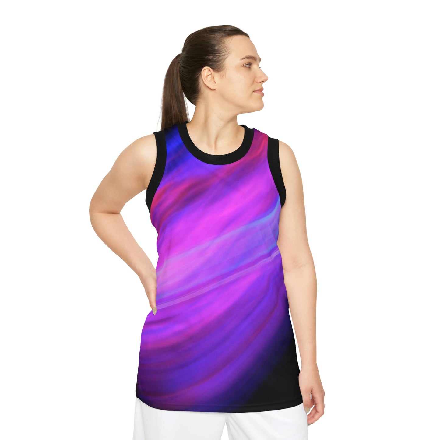 Unisex Basketball Jersey With A Print Of Light Trail 2