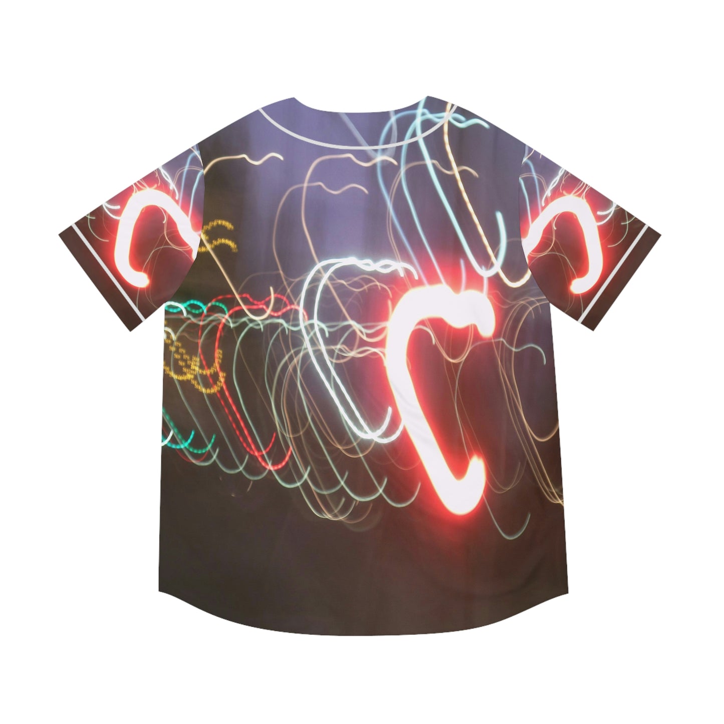 Men's Baseball Jersey With A Print Of Light Trail 1404