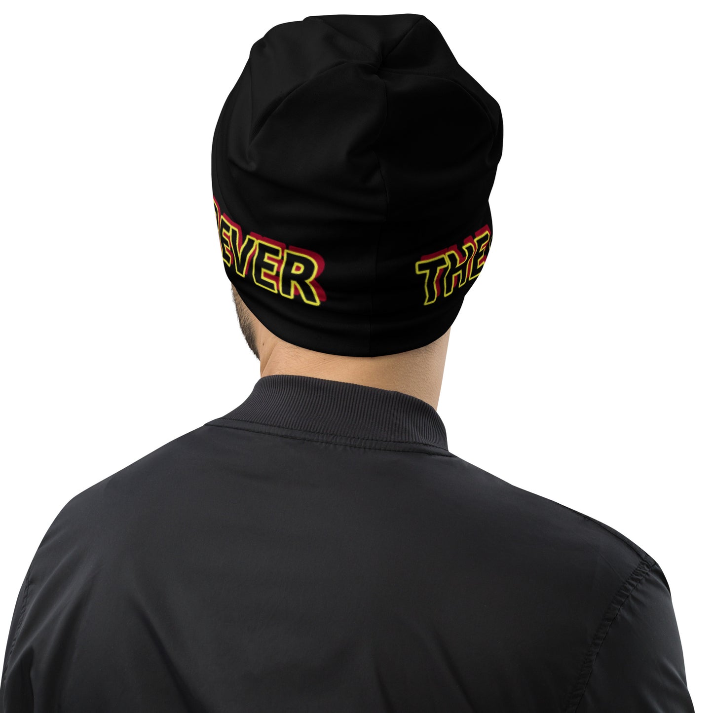 All-Over Print Beanie With A Text THE FREE SPIRIT FOREVER