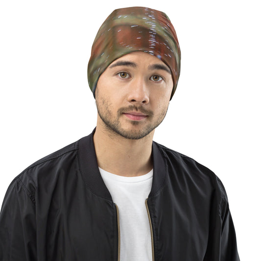 Beanie With A Print Of Back Garden View Image