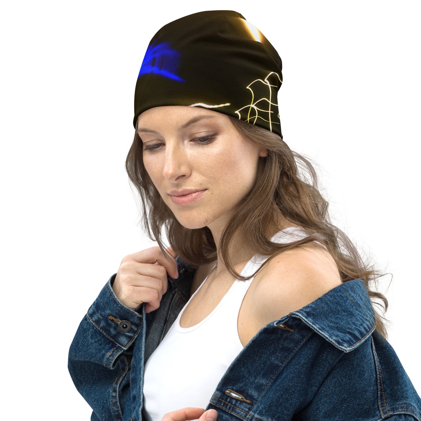 Beanie With A Print Of Light Trail 772b1