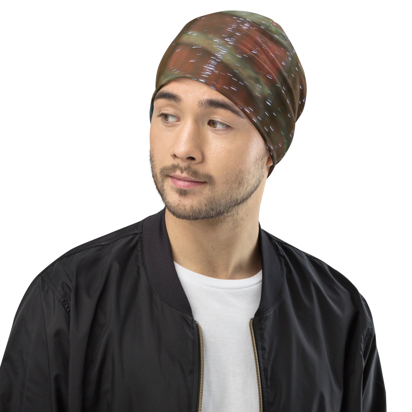 Beanie With A Print Of Back Garden View Image