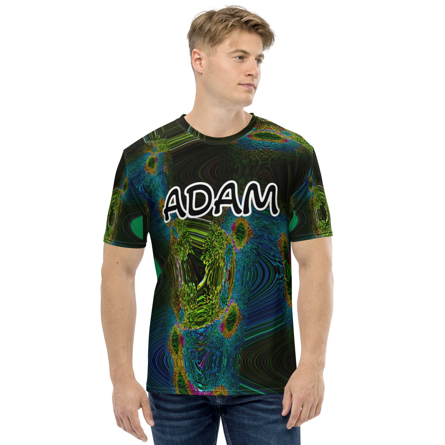 Men's Crew Neck T-Shirt With A Text Print ADAM