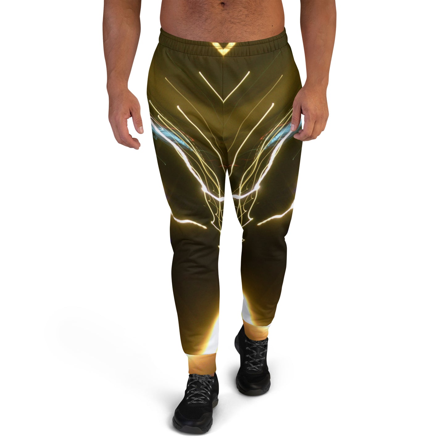 Men's Joggers With A Print Of Light Trail 772a