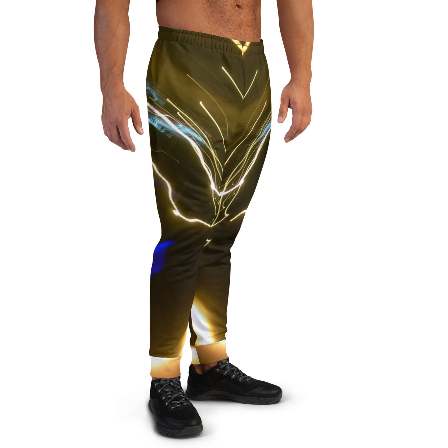 Men's Joggers With A Print Of Light Trail 772a