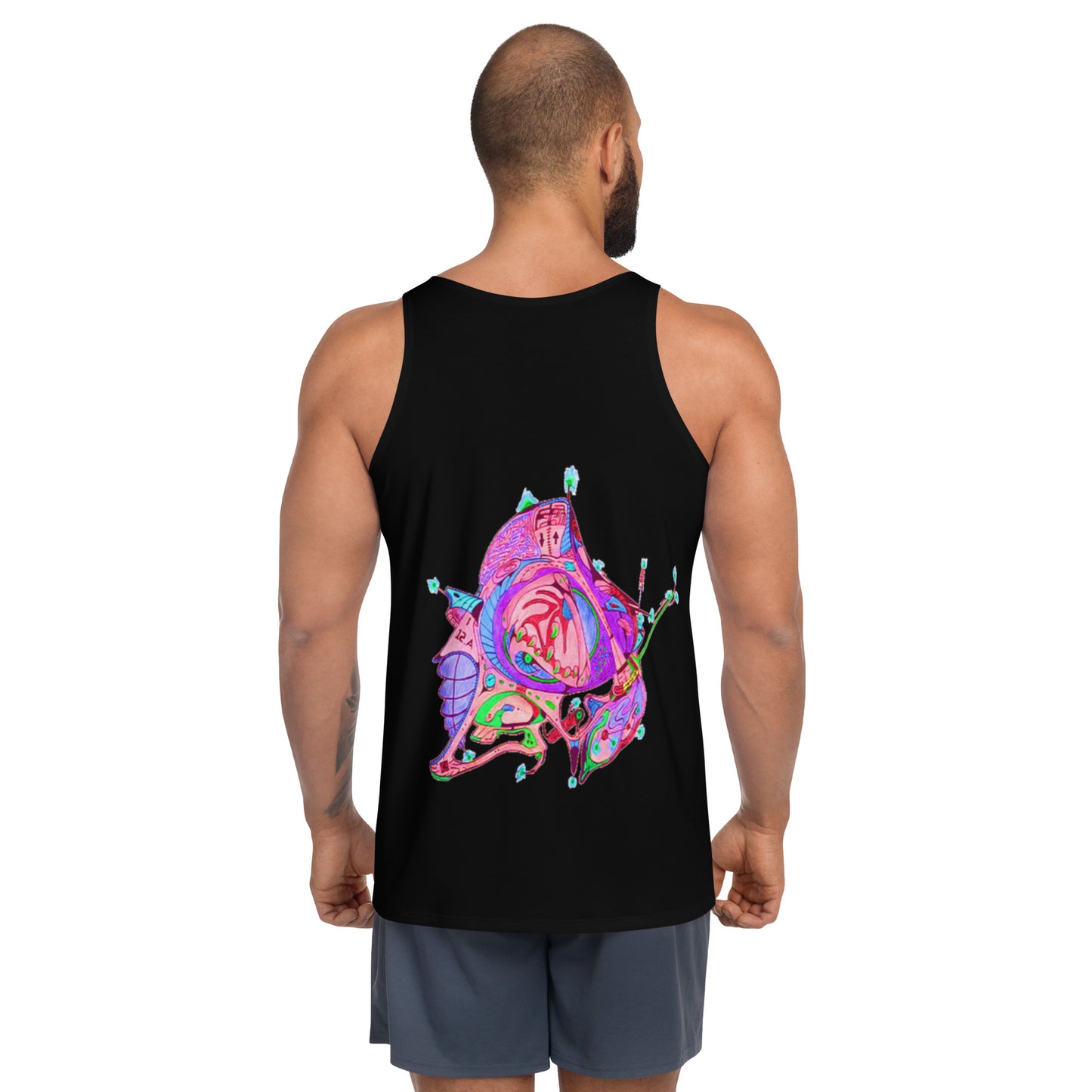 Unisex Tank Top With A Text And Image I Love Spaceships.