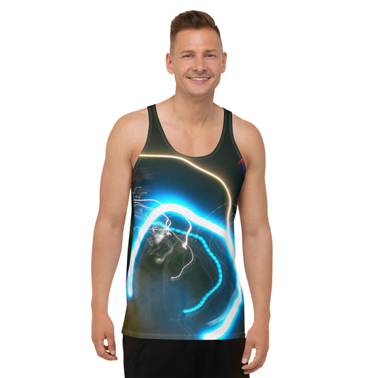 Unisex Tank Top With A Print Of Light Trail 878a1