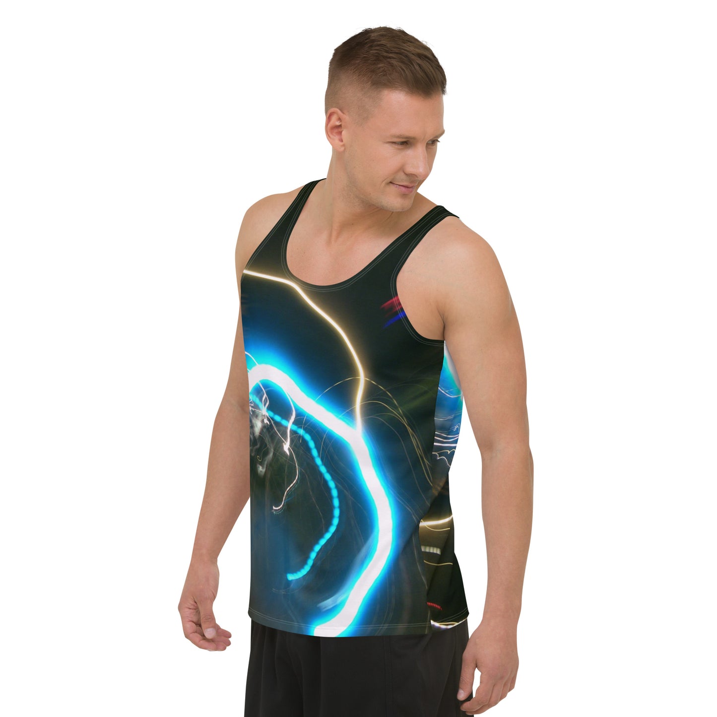 Unisex Tank Top With A Print Of Light Trail 878a1