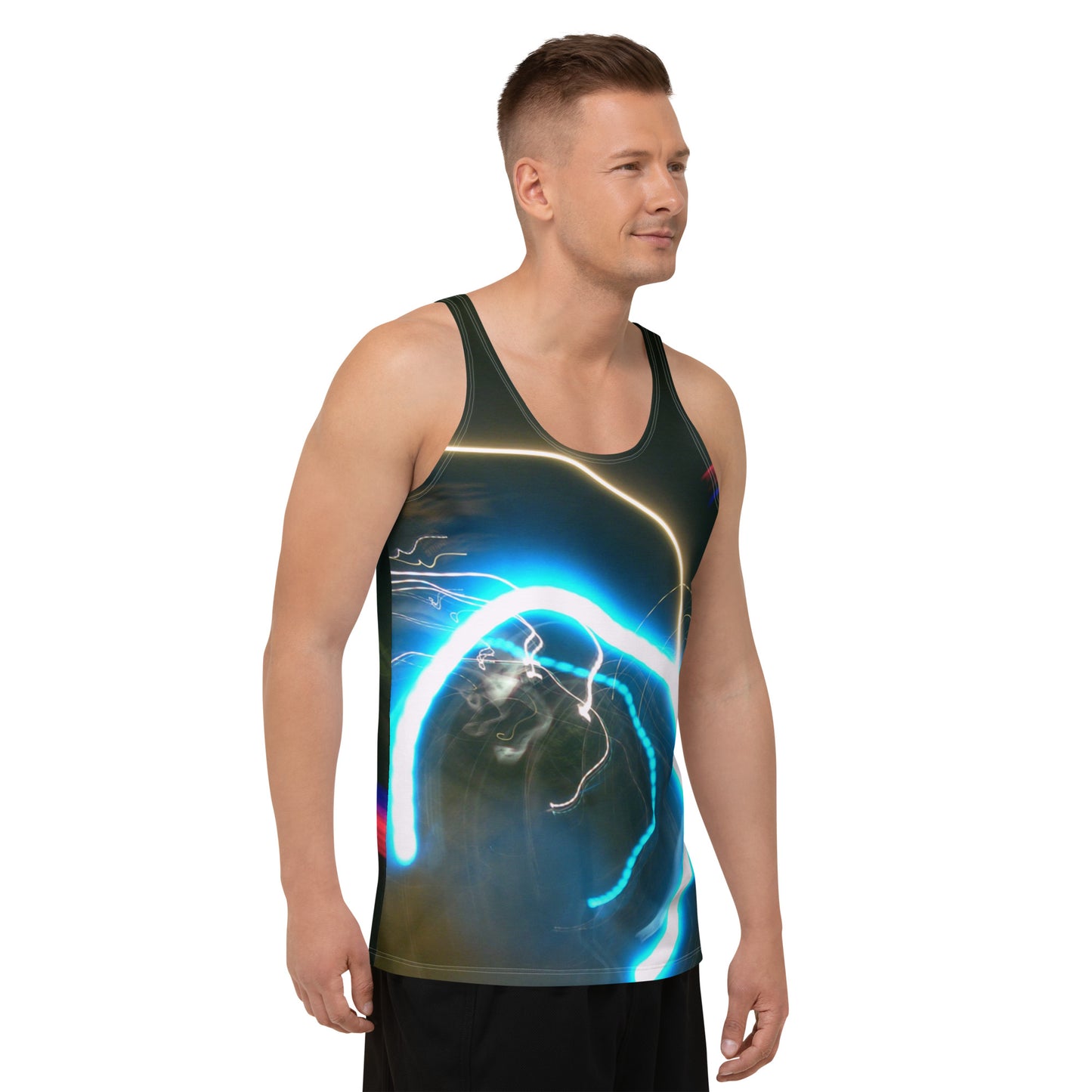 Unisex Tank Top With A Print Of Light Trail 878a1