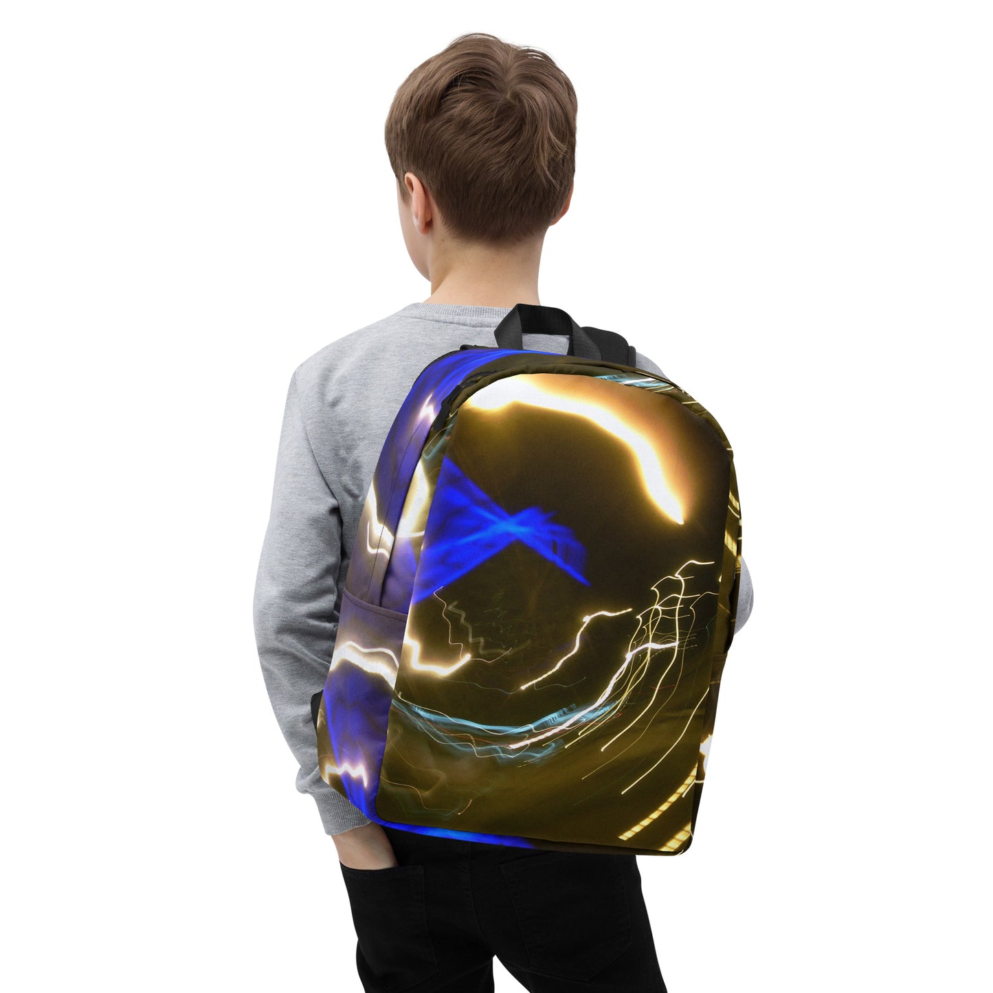 Minimalist Backpack With A Print Of Light Trail 772a1