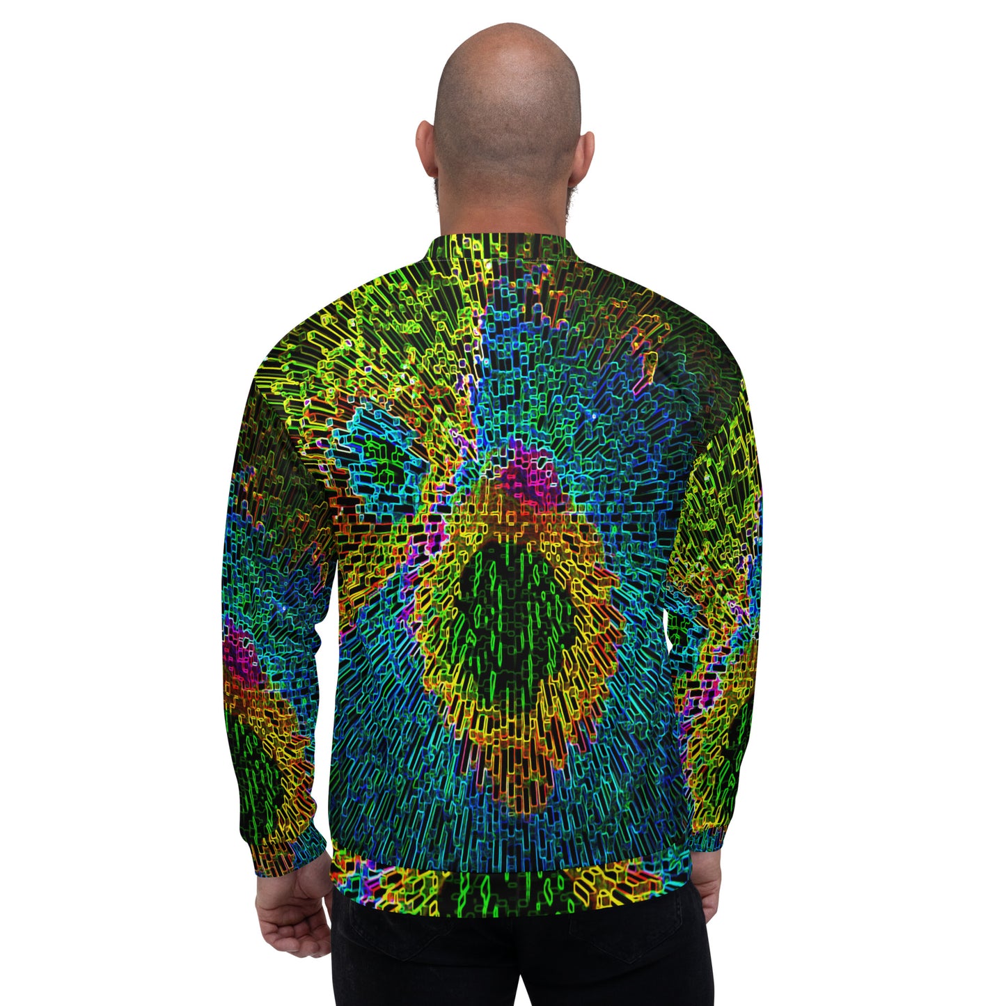 Unisex Bomber Jacket With A Print Of Zin Crystals 1a1