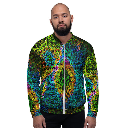 Unisex Bomber Jacket With A Print Of Zin Crystals 1a1