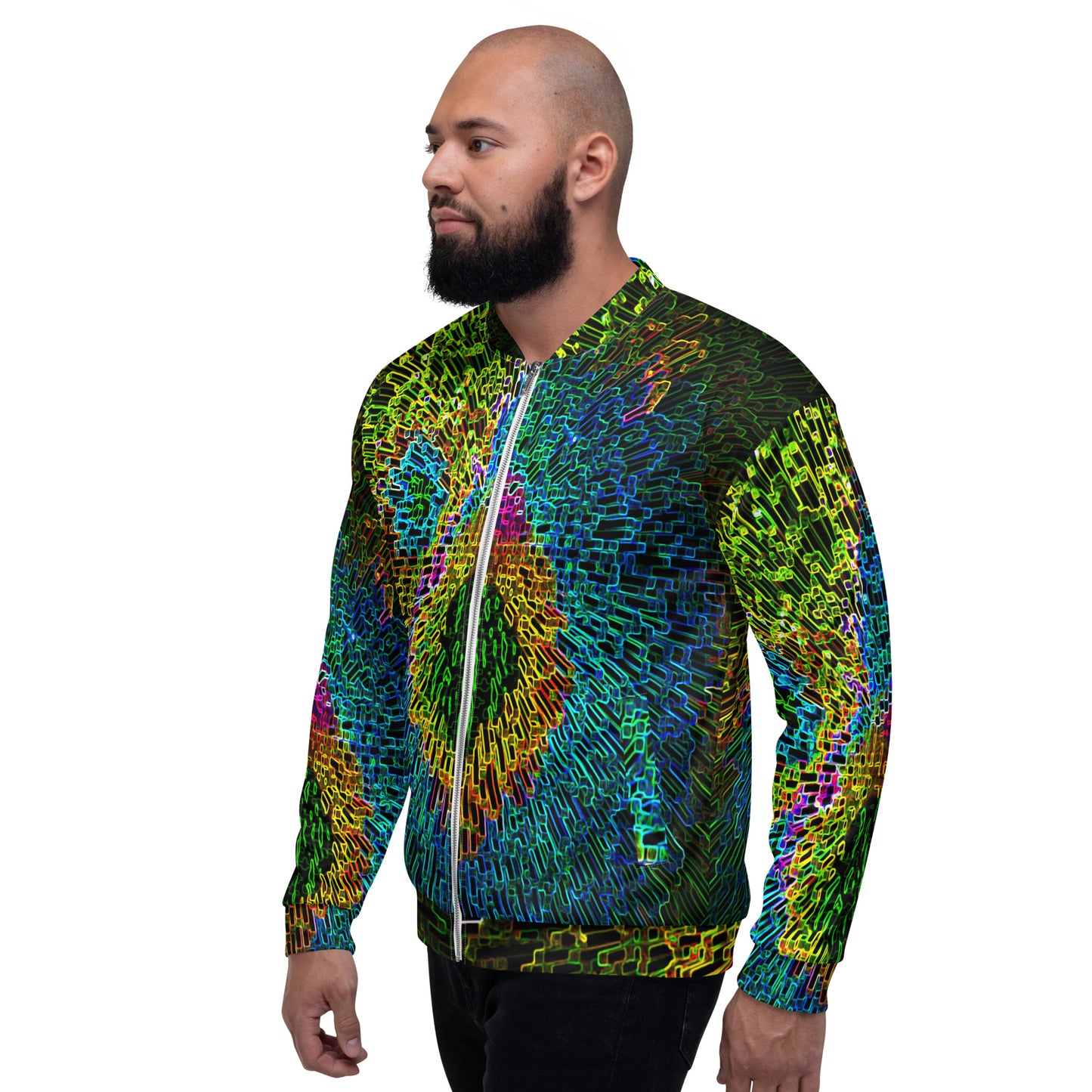 Unisex Bomber Jacket With A Print Of Zin Crystals 1a1