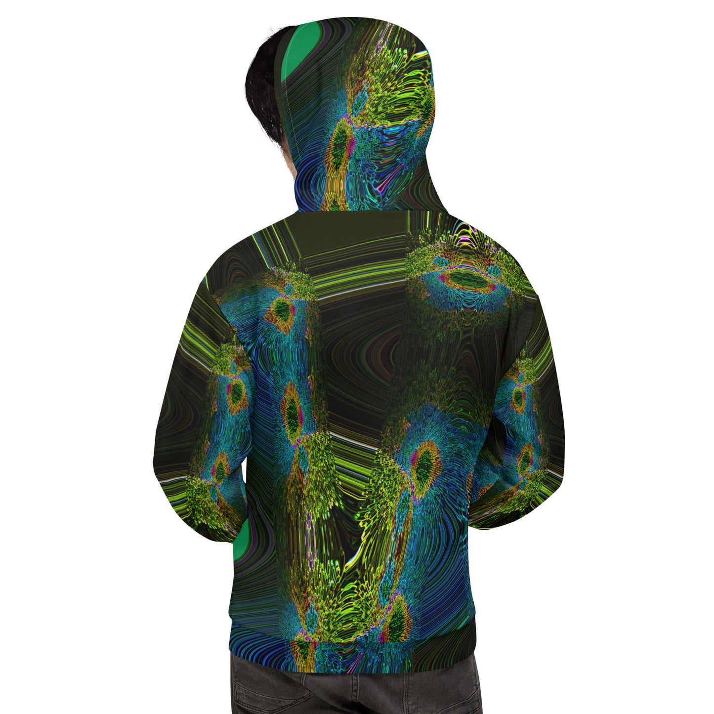 Unisex Pullover Hoodie With A Print Of Cosmic Waves 1a1