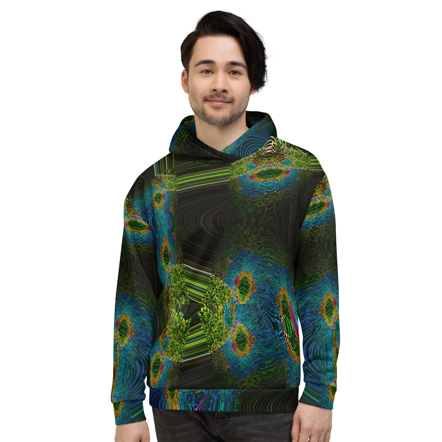 Unisex Pullover Hoodie With A Print Of Cosmic Waves 1a1