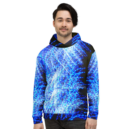 Unisex Pullover Hoodie With A Print Of Light Trail 22a