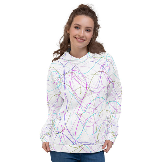 Unisex Pullover Hoodie With A Print Of Scribble Art 1.1