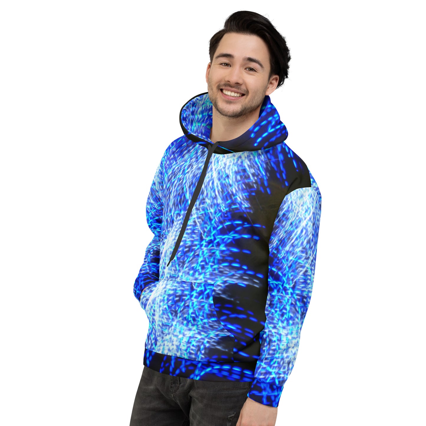 Unisex Pullover Hoodie With A Print Of Light Trail 22a