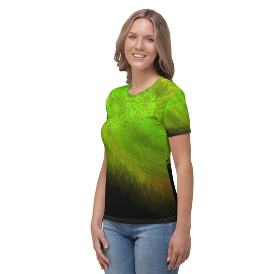 Women's Crew Neck T-Shirt With A Print Of Crystals Cloud 1a