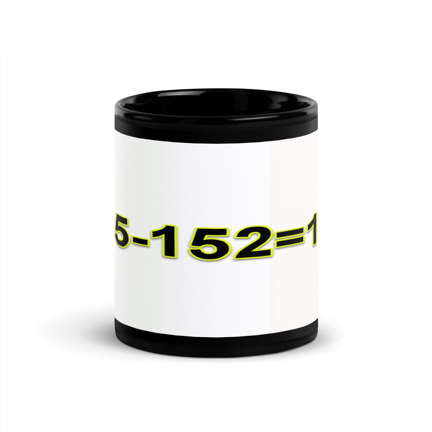 Black Glossy Mug With A Print Of Basic Subtraction 1