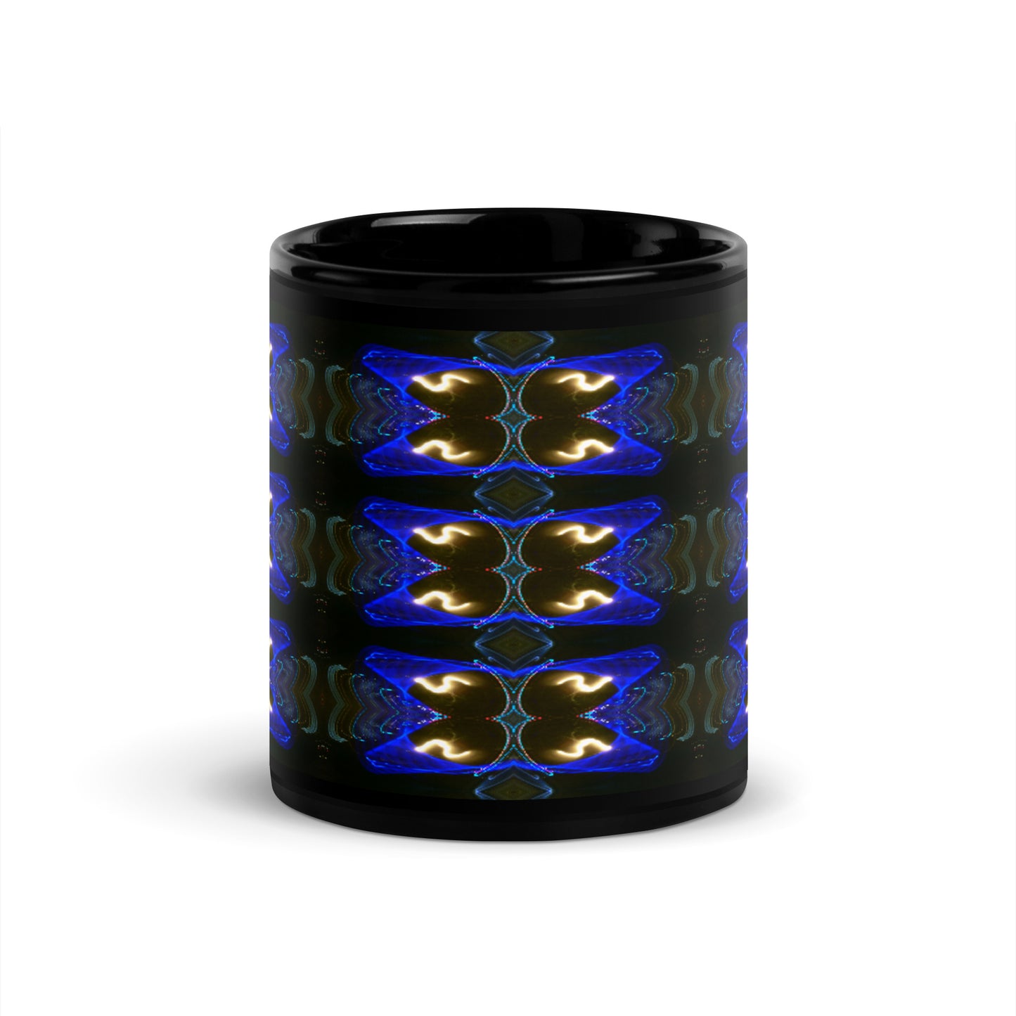 Black Glossy Mug With A Print Of Light Trail 779a Tiles