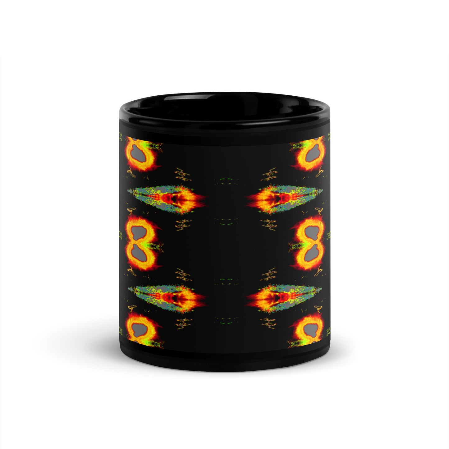 Black Glossy Mug With A Print Of Splattered Paint 1.1 Tiles