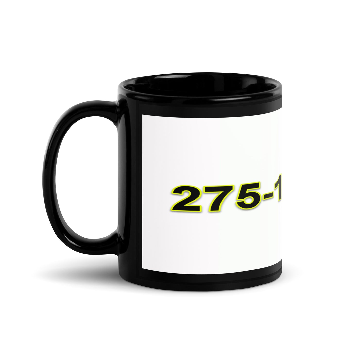 Black Glossy Mug With A Print Of Basic Subtraction 1