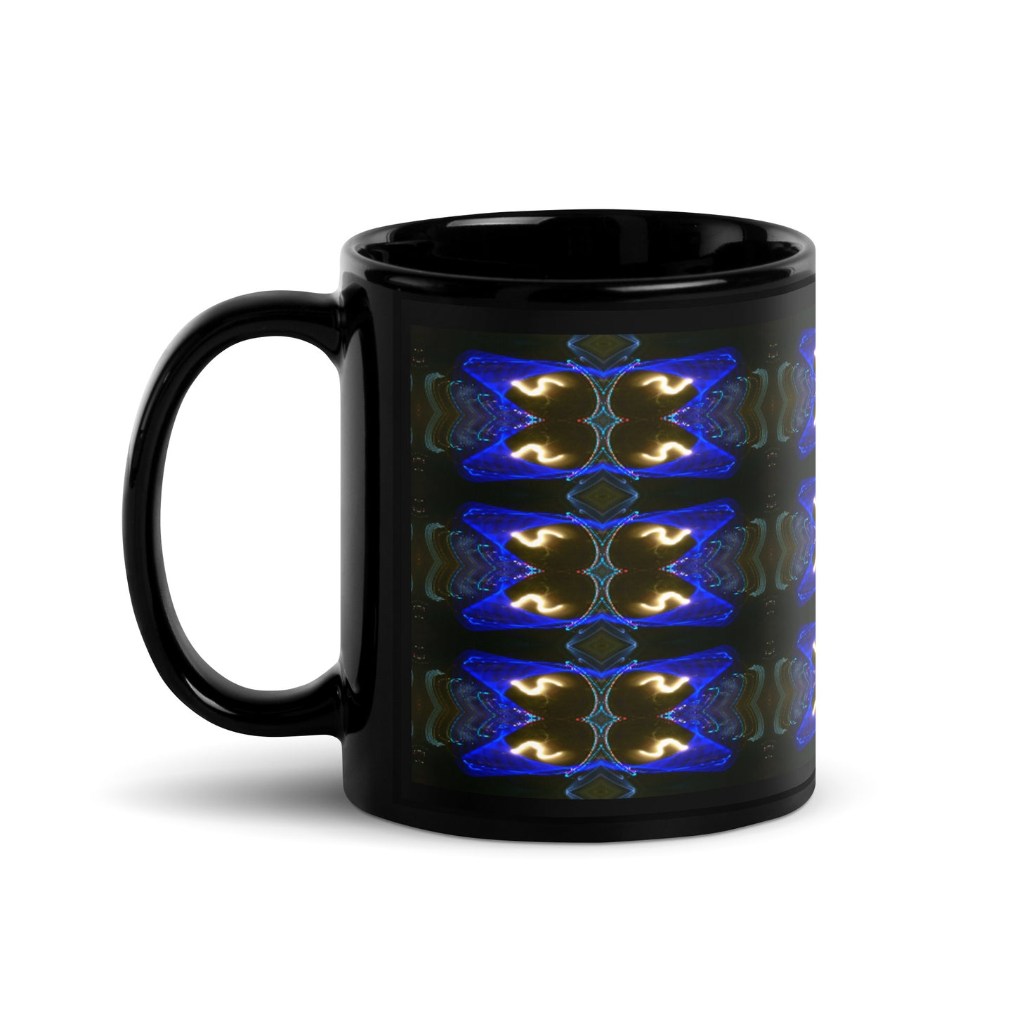 Black Glossy Mug With A Print Of Light Trail 779a Tiles