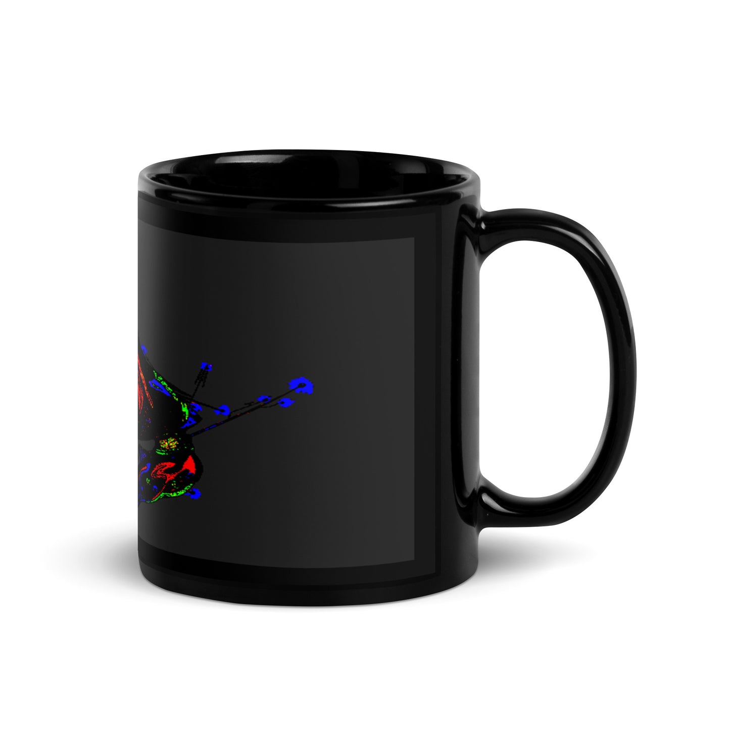 Black Glossy Mug With A Print Of Concept Spaceship 16.4