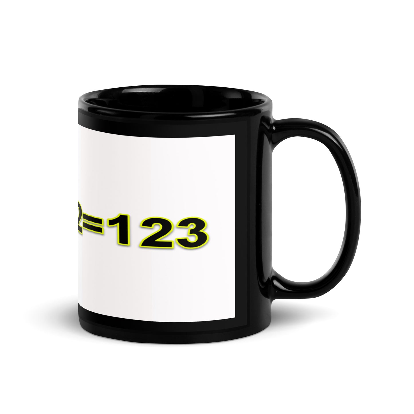 Black Glossy Mug With A Print Of Basic Subtraction 1