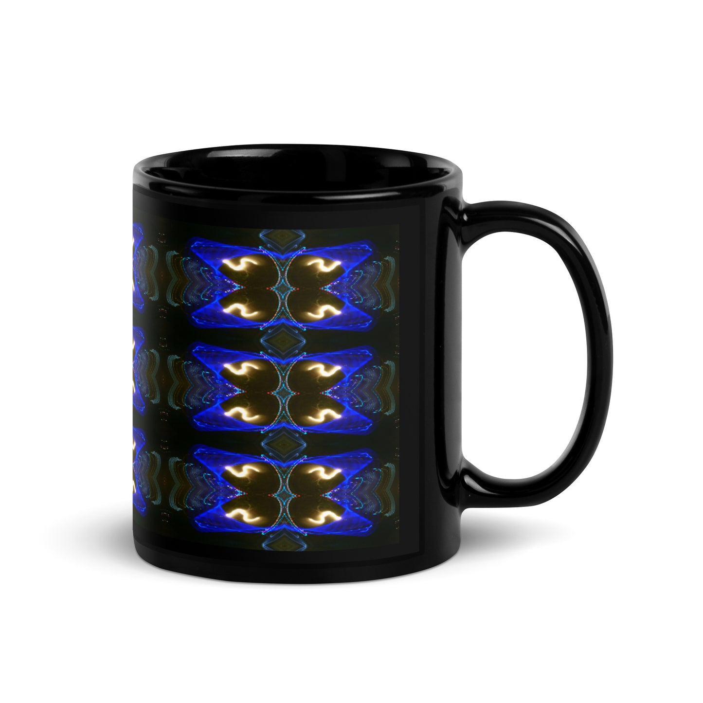 Black Glossy Mug With A Print Of Light Trail 779a Tiles