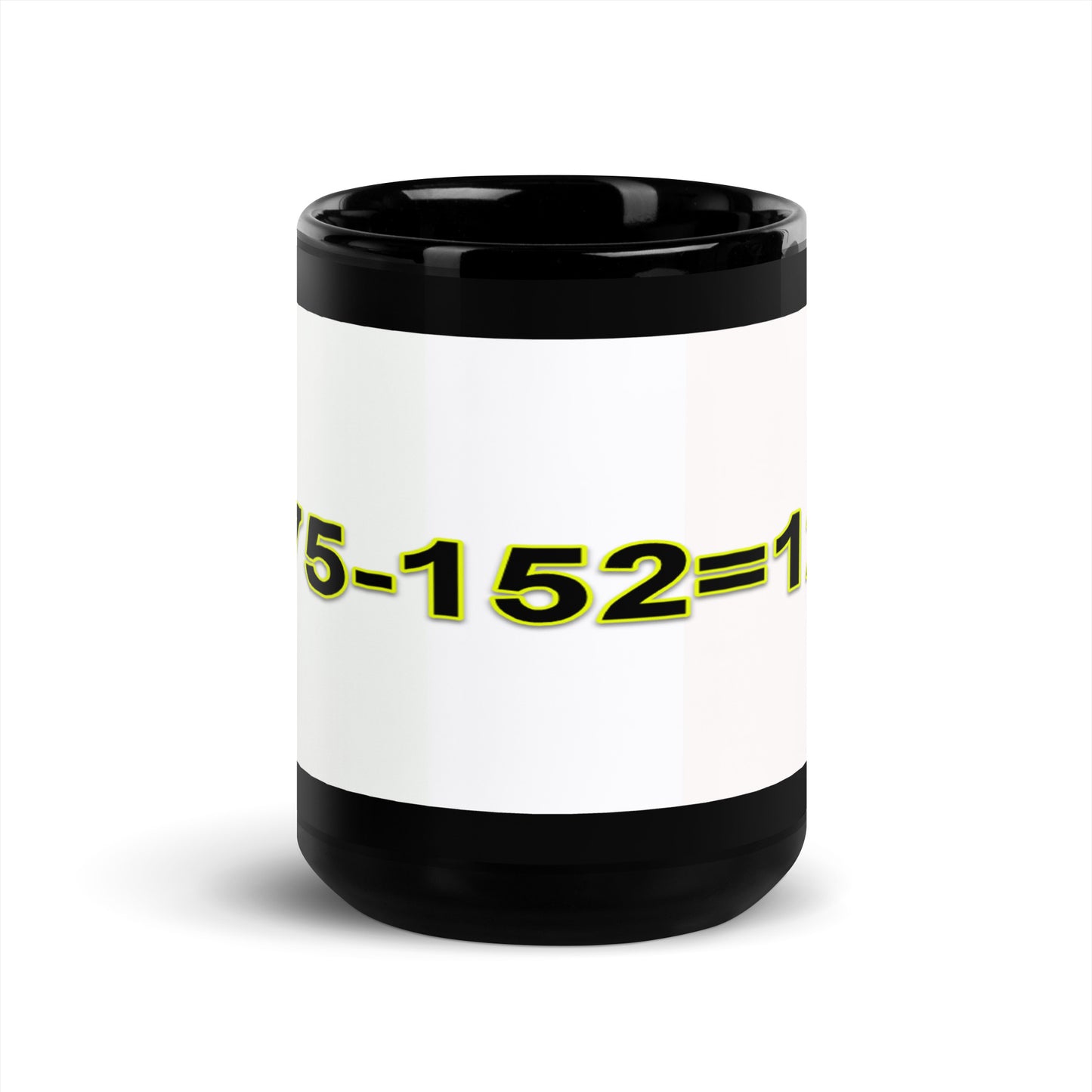 Black Glossy Mug With A Print Of Basic Subtraction 1