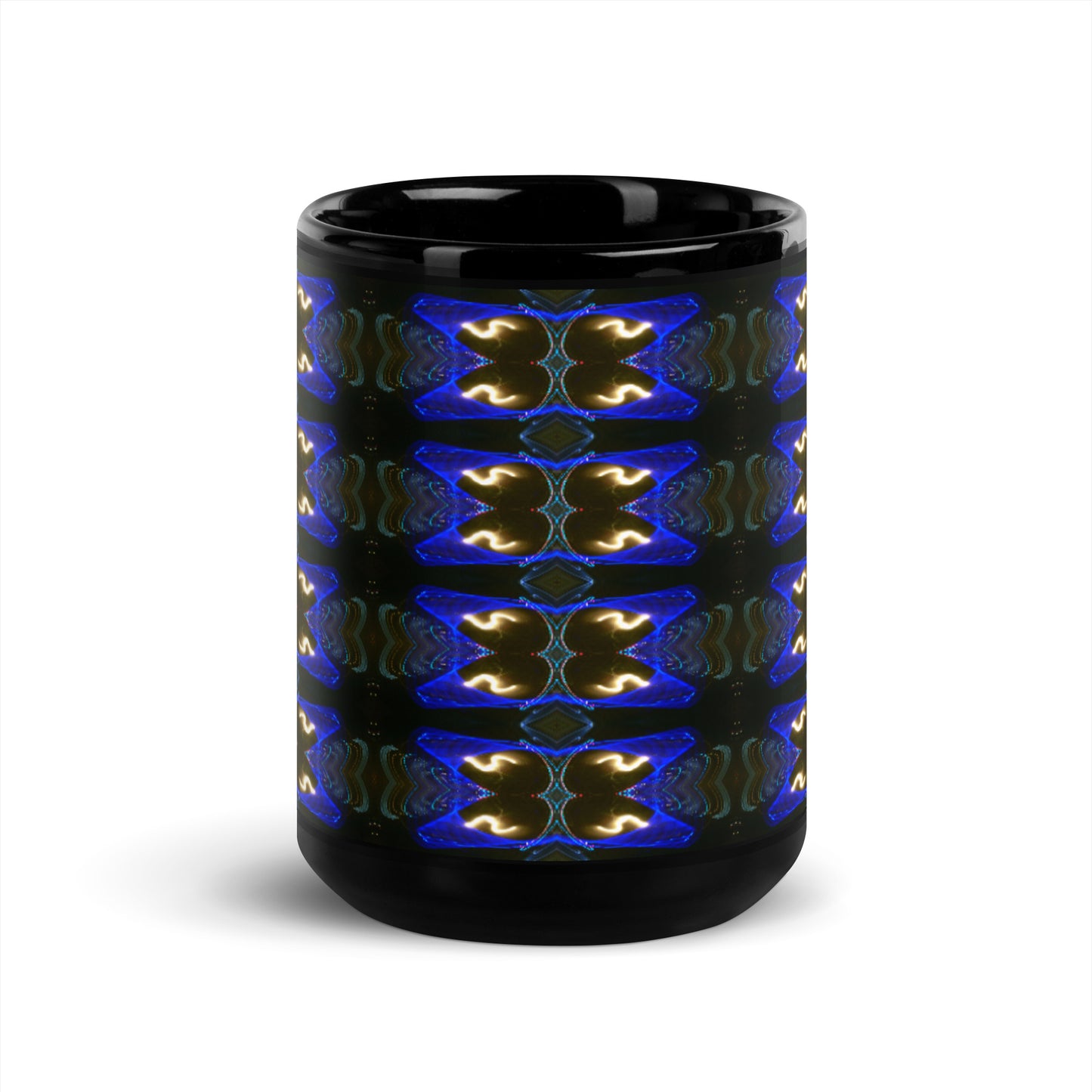 Black Glossy Mug With A Print Of Light Trail 779a Tiles