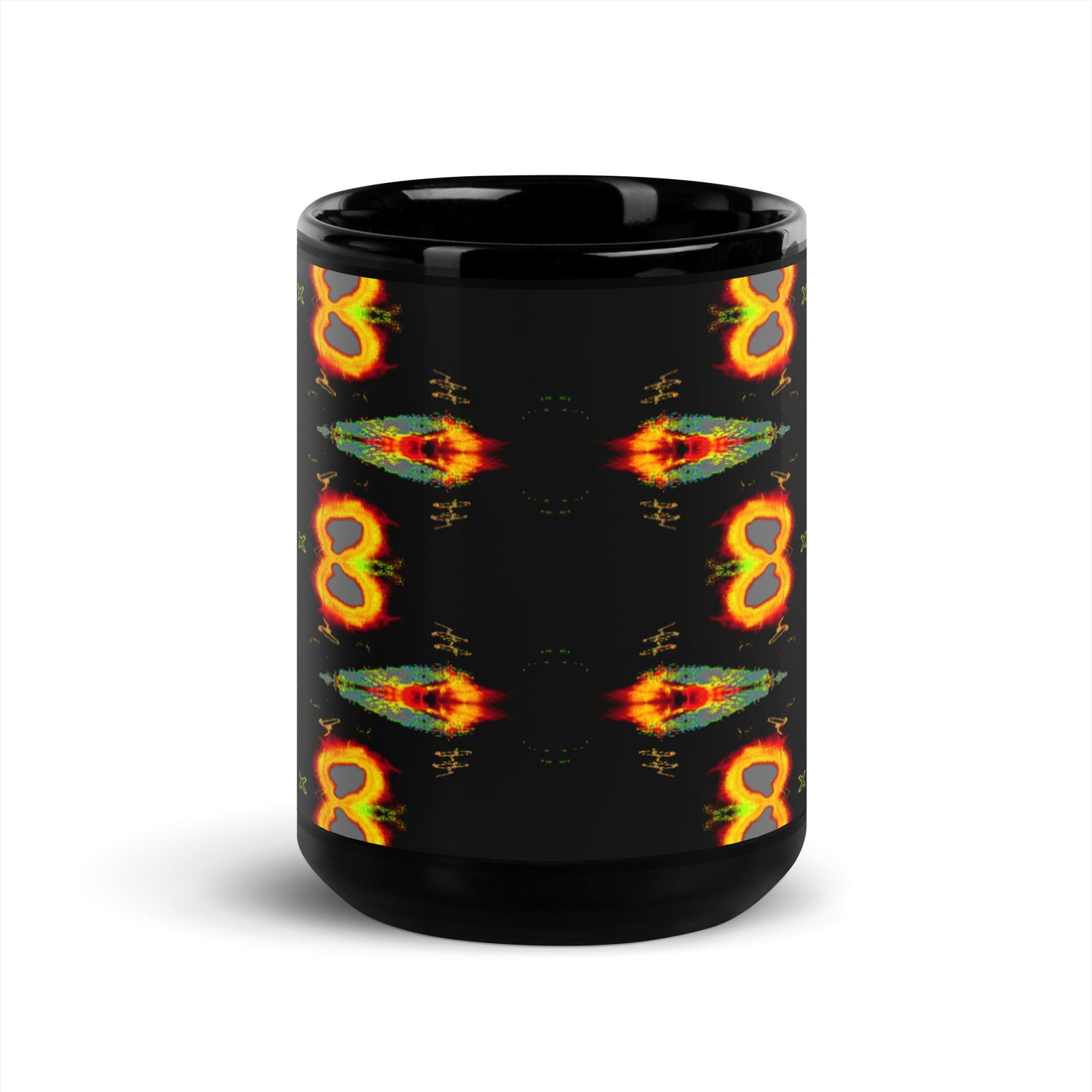 Black Glossy Mug With A Print Of Splattered Paint 1.1 Tiles