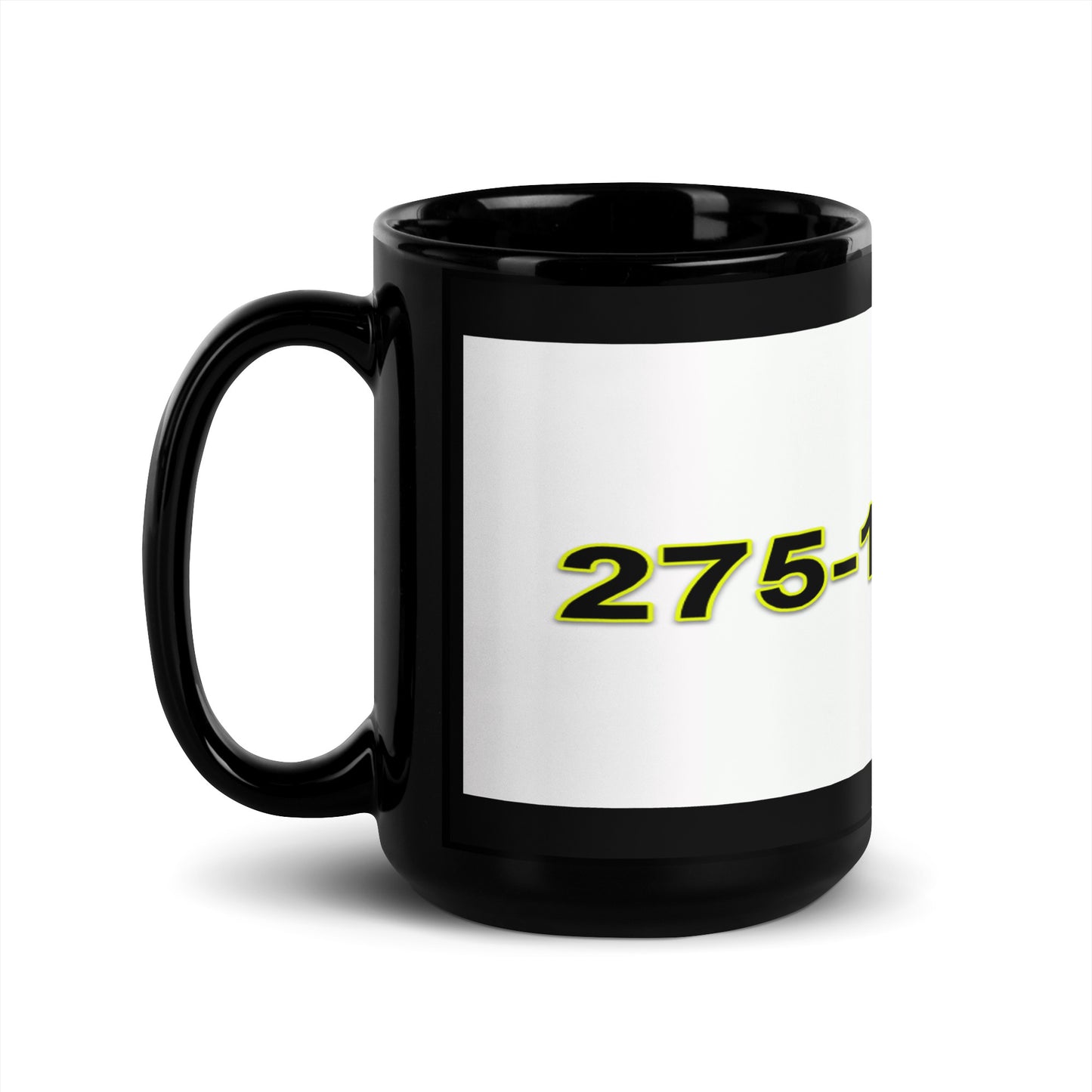 Black Glossy Mug With A Print Of Basic Subtraction 1