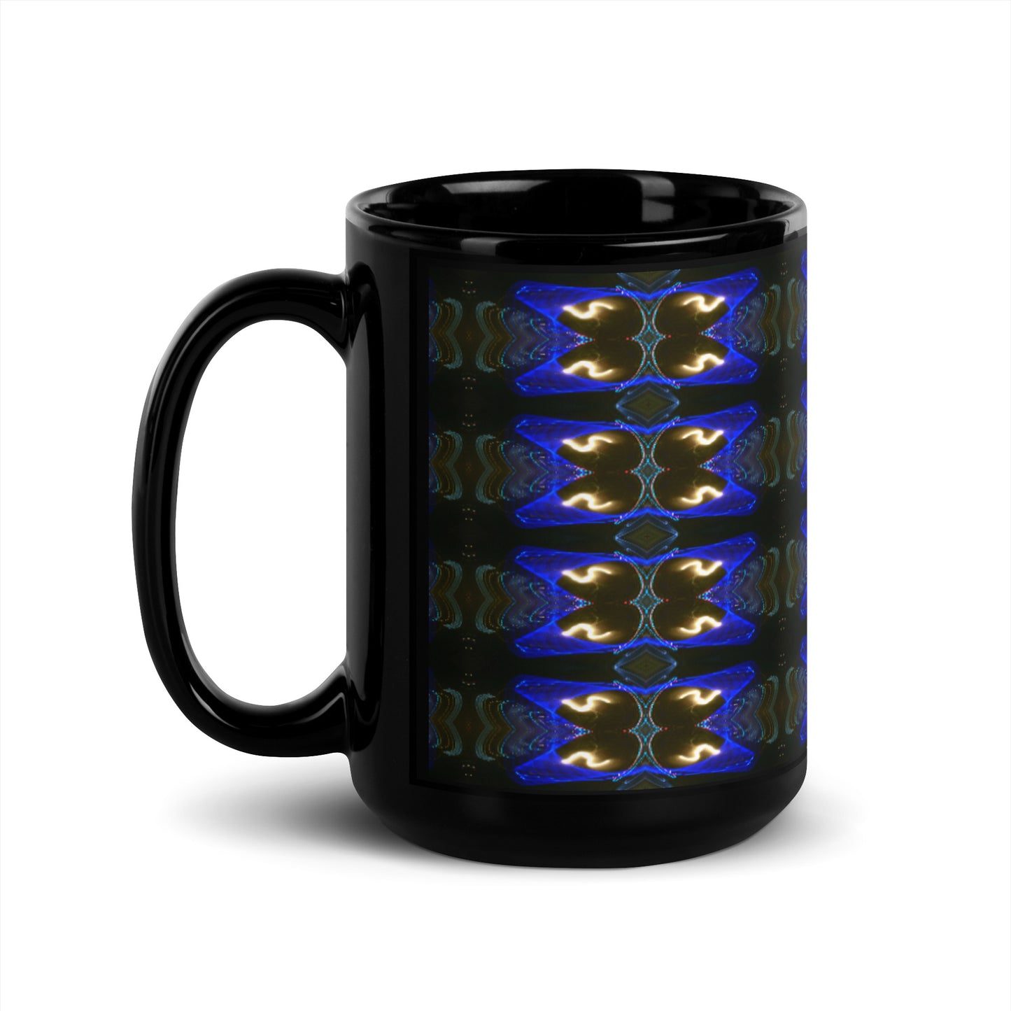 Black Glossy Mug With A Print Of Light Trail 779a Tiles