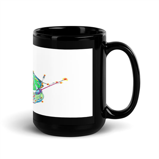 Black Glossy Mug With A Print Of Concept Spaceship 16.1