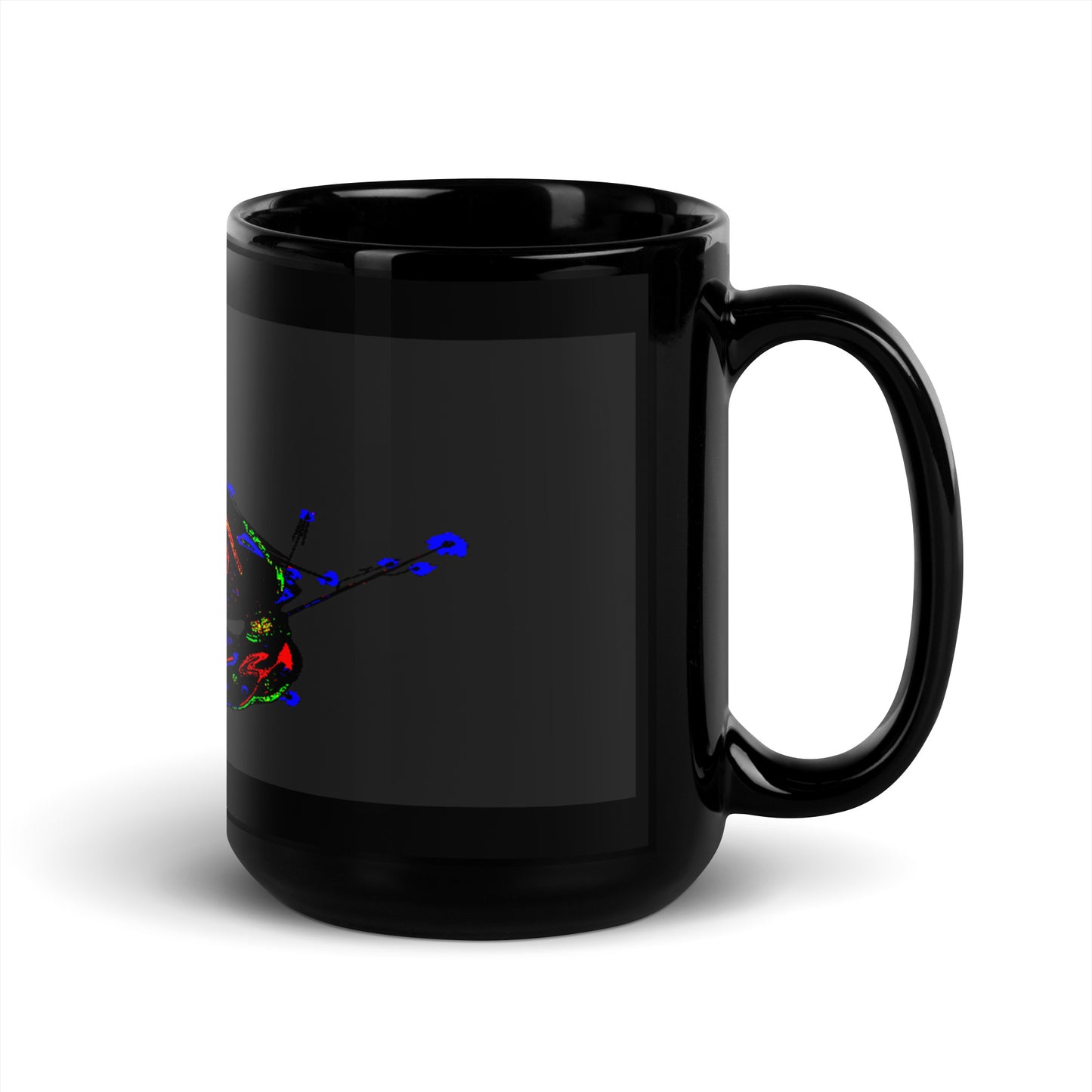 Black Glossy Mug With A Print Of Concept Spaceship 16.4