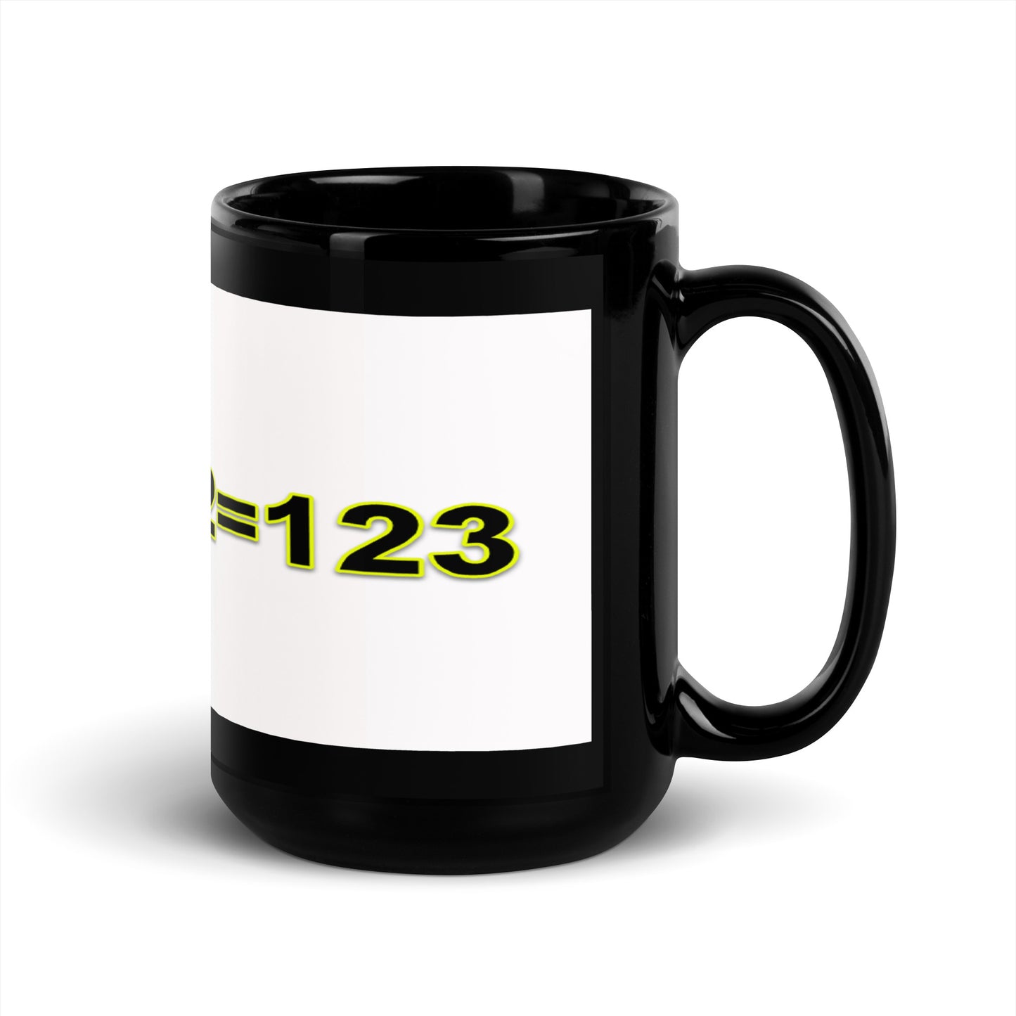 Black Glossy Mug With A Print Of Basic Subtraction 1