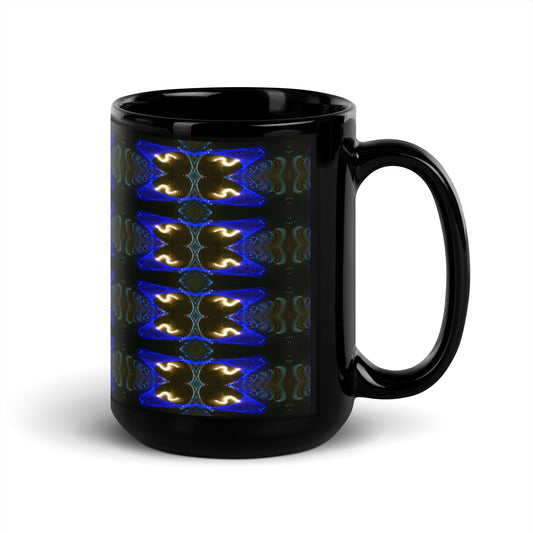 Black Glossy Mug With A Print Of Light Trail 779a Tiles