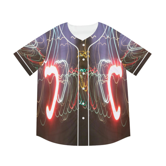 Men's Baseball Jersey With A Print Of Light Trail 1404