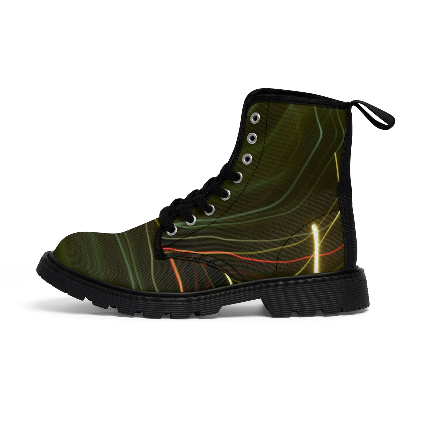 Men's Canvas Boots With A Print Of Light Trail 583