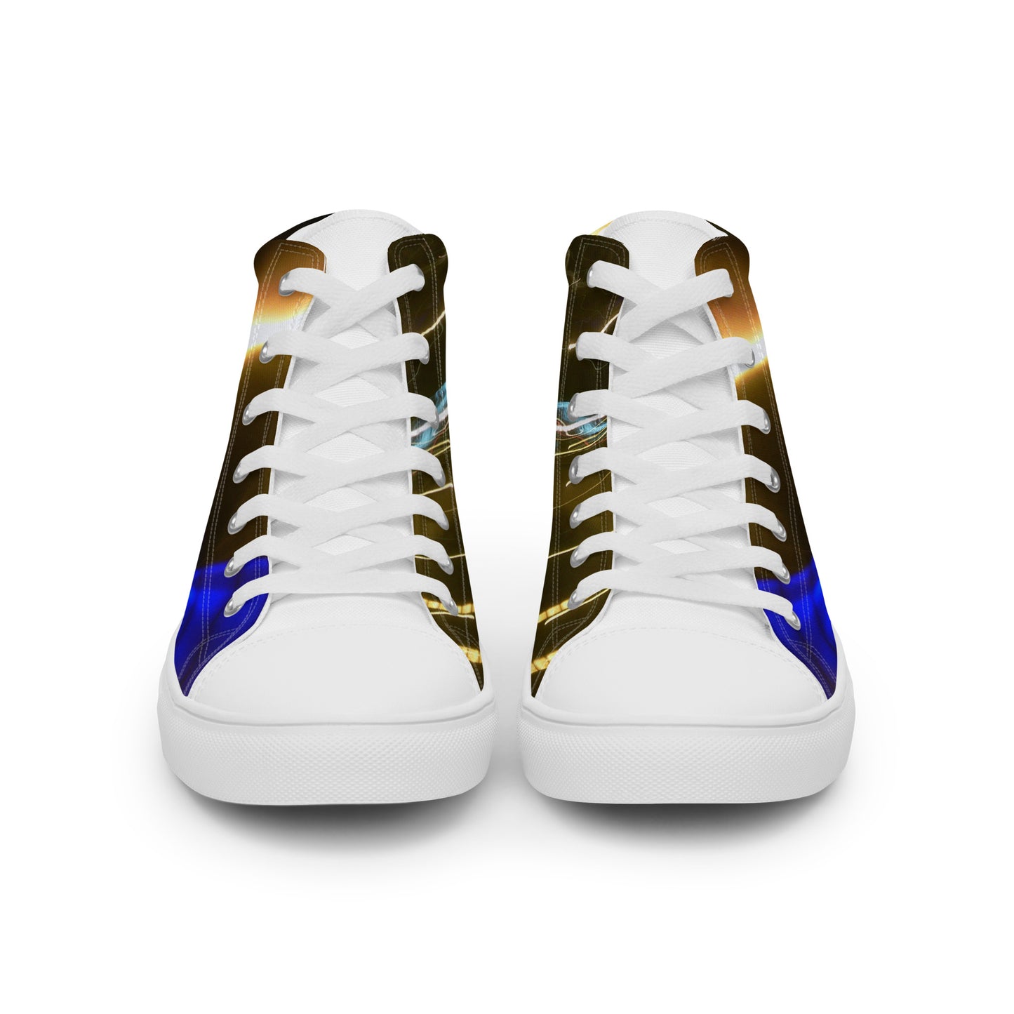 Men’s High Top Lace-Up Canvas Shoes With Print Of Light Trail 772a1