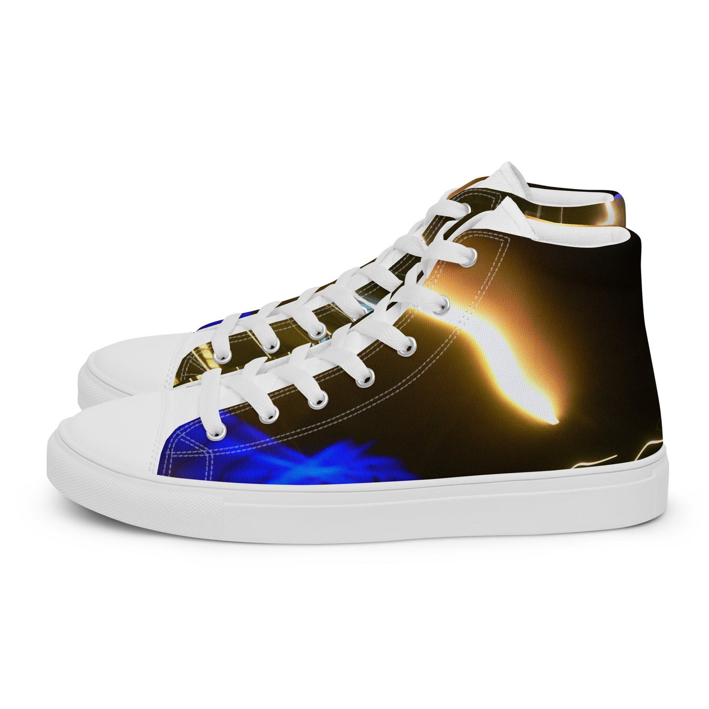 Men’s High Top Lace-Up Canvas Shoes With Print Of Light Trail 772a1