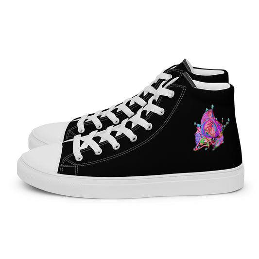 Men’s High Top Lace-Up Canvas Shoes With Print Of Concept Spaceship 16.3a