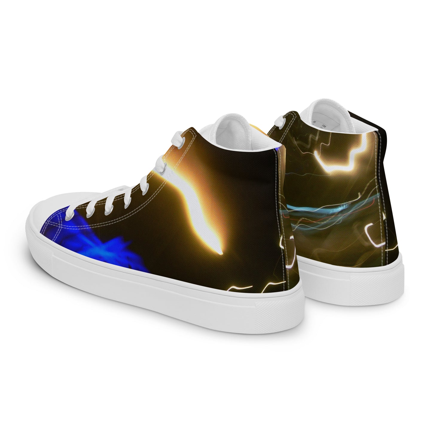 Men’s High Top Lace-Up Canvas Shoes With Print Of Light Trail 772a1